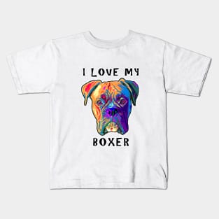 I Love My Boxer Kids T-Shirt